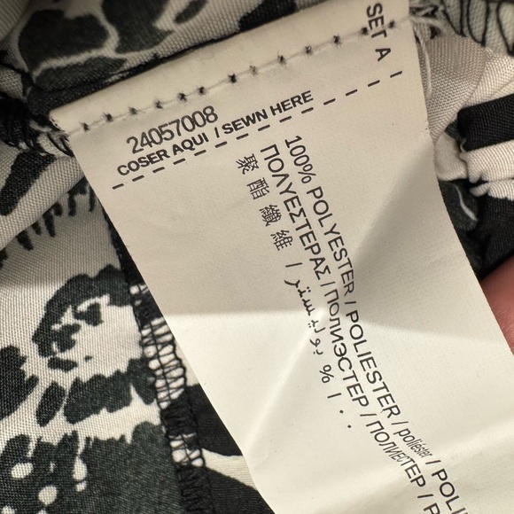 Mango Floral Black and White Wide-Leg Pants, Size: XS, Inseam: 32” - Picture 7 of 7